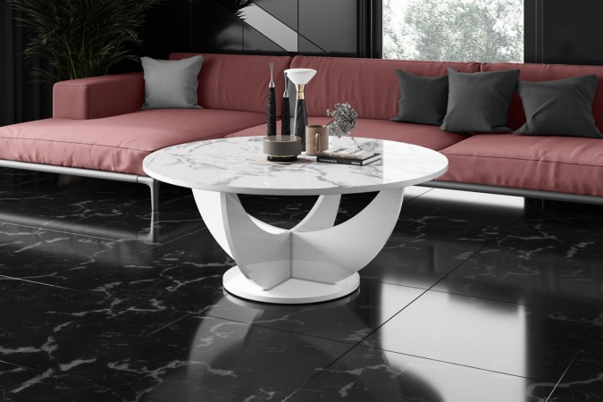 CAPRI 100 round coffee table (high gloss/different colours)